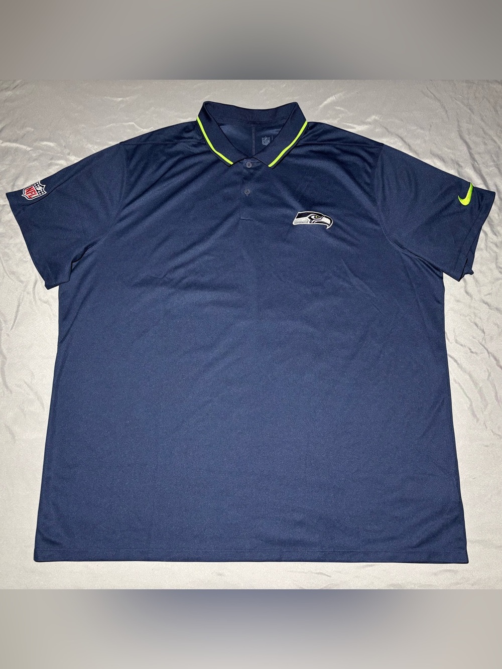Men's Nike Navy Seattle Seahawks Sideline Performance Polo, Size 3XL